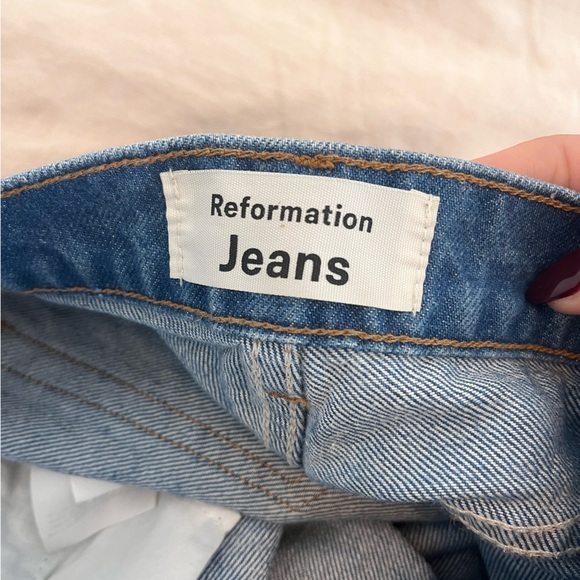 Reformation Cynthia Button Fly High-Rise Straight Jeans - Picture 8 of 8